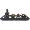 Jardin Zen Bouddha & Bougeoirs Lotus 36cm